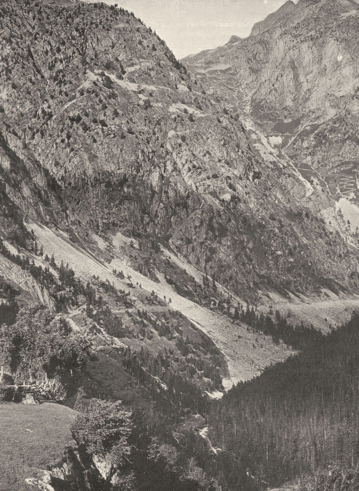 ISÈRE. La descente des Sept- Laus sur le Rivier- d'Allemont 1904 old print